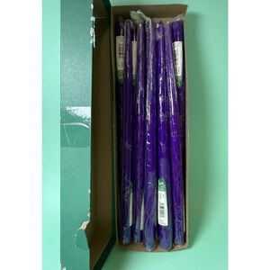 11 Vintage Patrician Purple 15" Premium Hand Dipped Candles in Box Made in USA